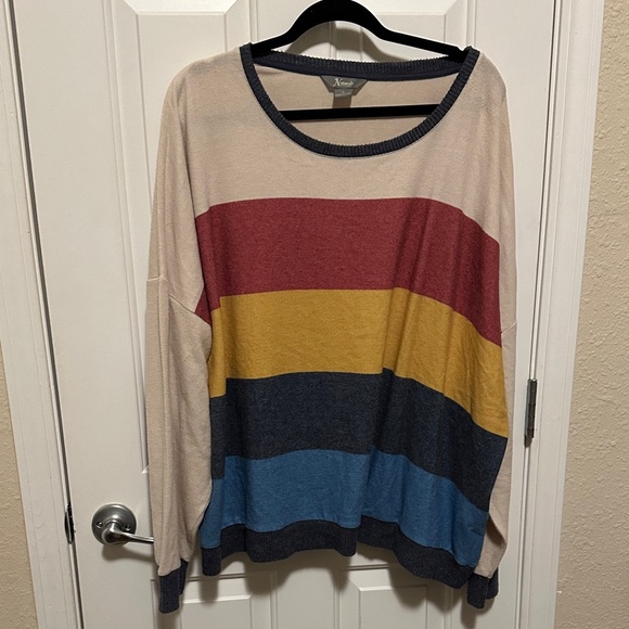Natural Reflections Sweaters - Natural Reflections Cream and Colorful Sweater